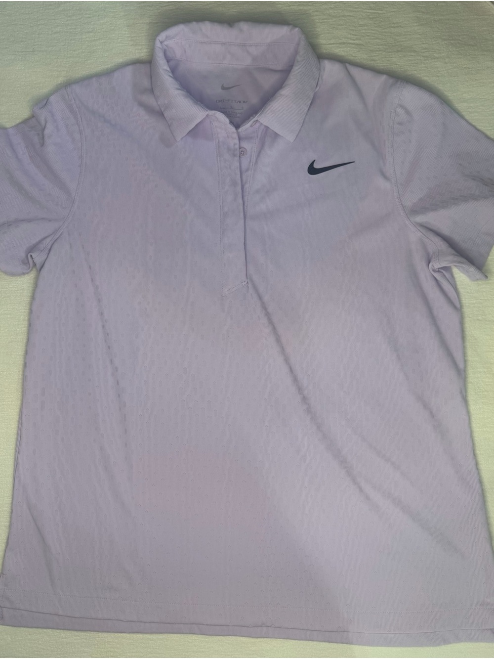 Nike Women’s Light Lavender Textured Design Button-Down Polo/L